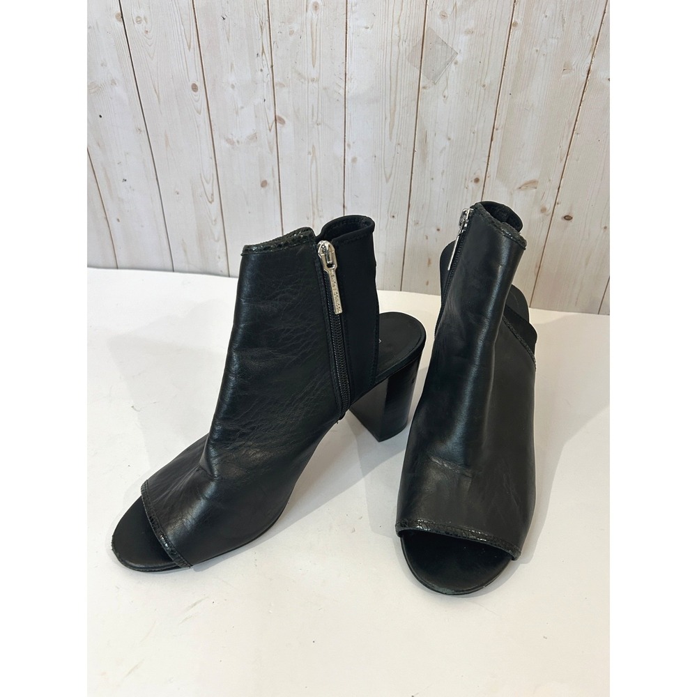 Donald Pliner Black Womens Era Open Toed‎ Suede Ankle Bootie Biscotti Size 9M